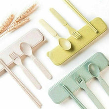 Load image into Gallery viewer, Wheat straw plastic portable cutlery assorted colours
