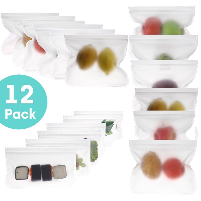 Reusable Silicone Food Storage Bags - Green on the Go