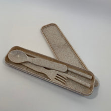 Load image into Gallery viewer, Wheat straw plastic cutlery set beige
