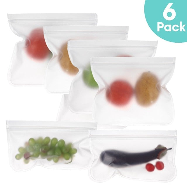 Reusable Silicone Food Storage Bags - Green on the Go